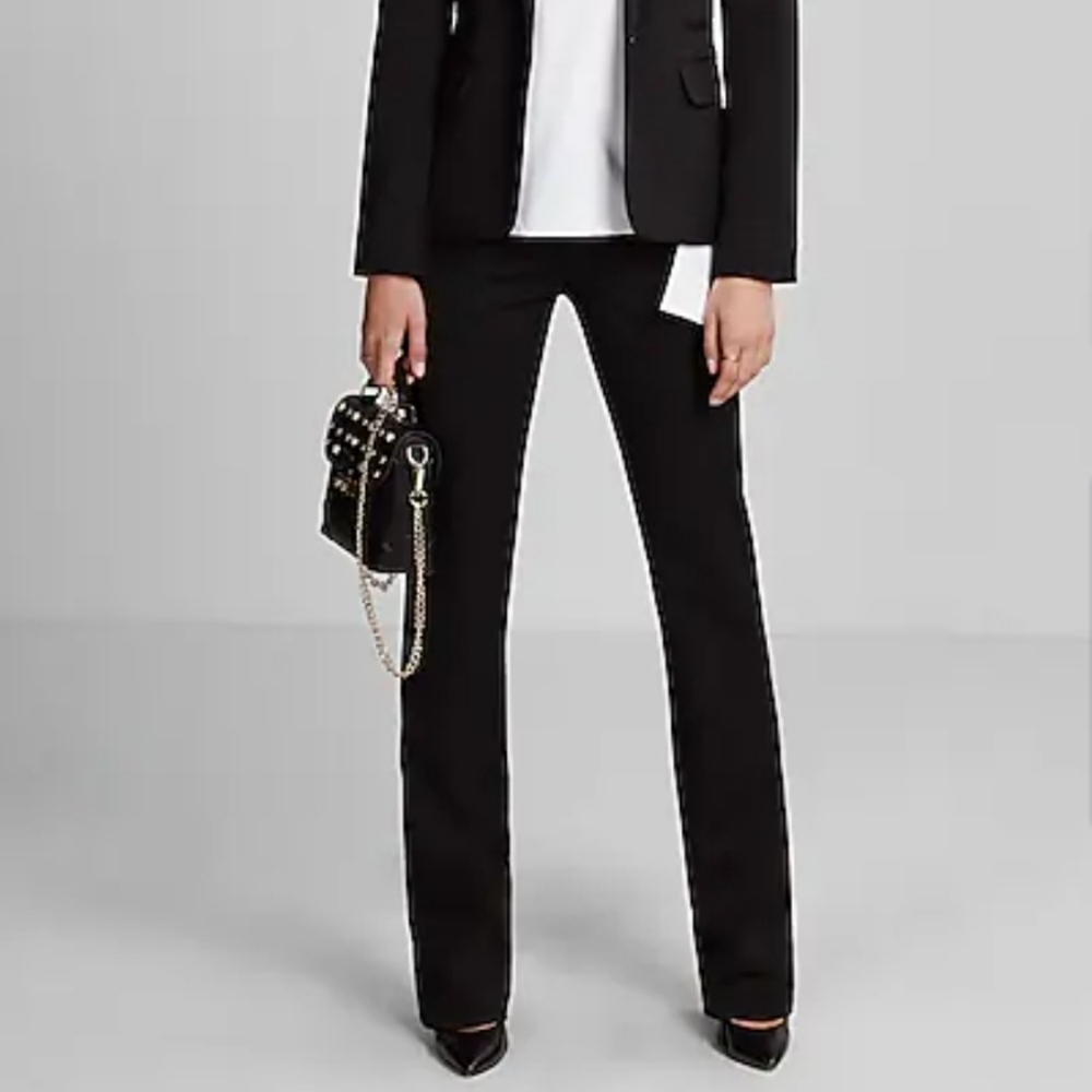 Express Colunnist Black Pants Straight Leg Size 2 Career Office Business Casual